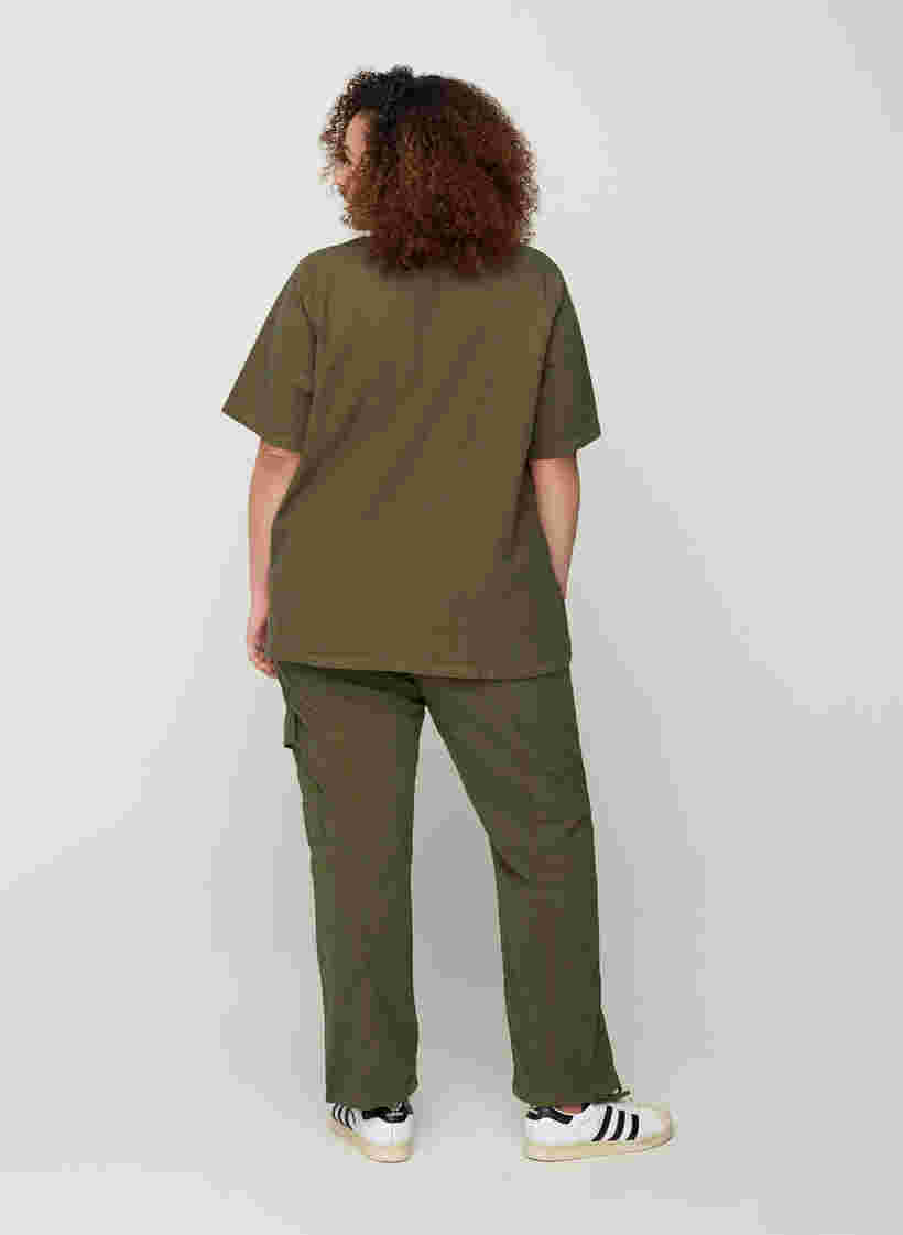 Løse bukser i bomull, Ivy Green, Model image number 0