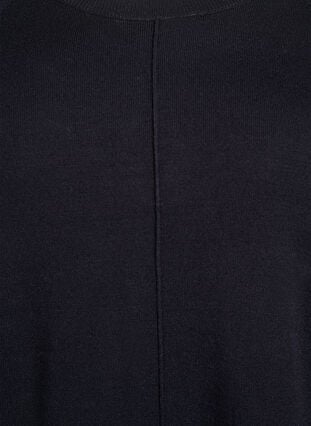 Zizzi Strikket bluse med midtsøm og raglanermer, Svart, Packshot image number 2