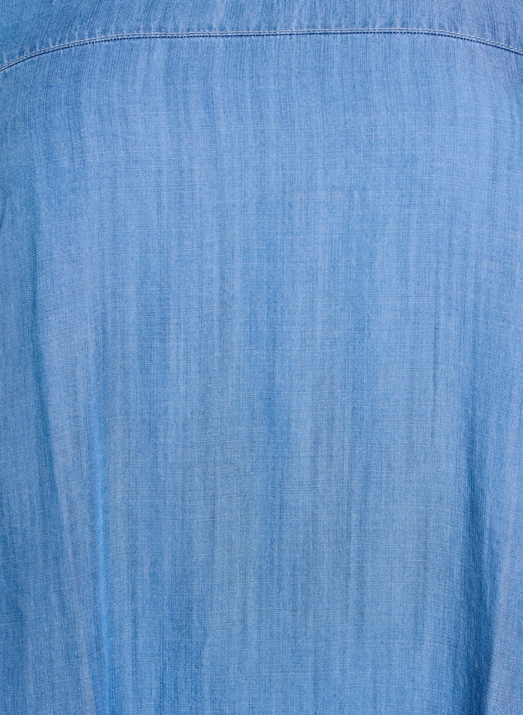 Zizzi Kort kjole i lyocell-denim med ballong passform, Bl&aring;, Packshot image number 2