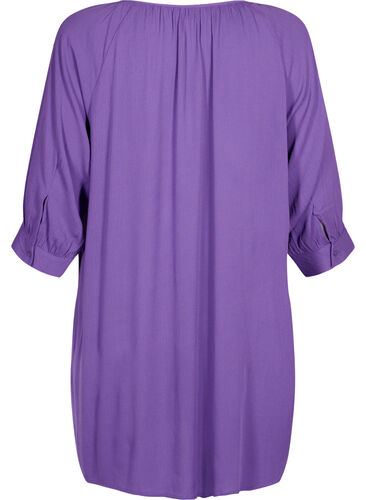 Tunika i viskose med 3/4-ermer, Deep Lavender, Packshot image number 1