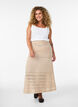 Strikket skj&oslash;rt med hullm&oslash;nster, Beige, Model image number 0