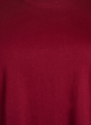 Zizzi Basic T-skjorte i bomull med rund hals, Mørk Bordeaux, Packshot image number 2