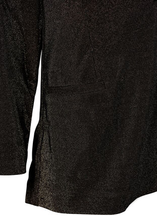 Blazer med glitter og knappelukking, Black w. Lurex, Packshot image number 3