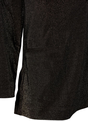 Blazer med glitter og knappelukking, Black w. Lurex, Packshot image number 3