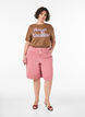 100% bomulls T-skjorte med korte ermer og trykk, Brun, Model image number 1