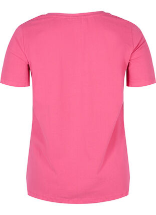 Basis T-skjorte med V-hals, Fandango Pink, Packshot image number 1