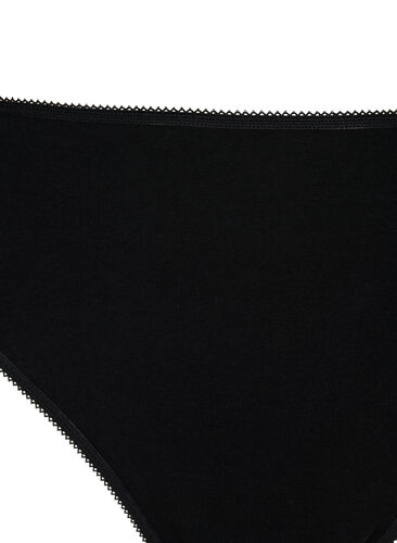 7 stk. stringtruser av bomull, Black, Packshot image number 2
