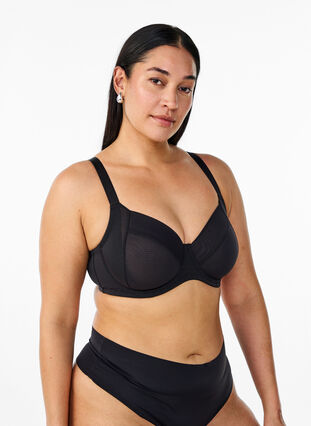 Zizzi Heldekkende basis BH i mesh, Black, Model image number 0