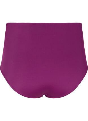Zizzi Bikinitruse med høyt liv og draperinger, Dark Purple, Packshot image number 1