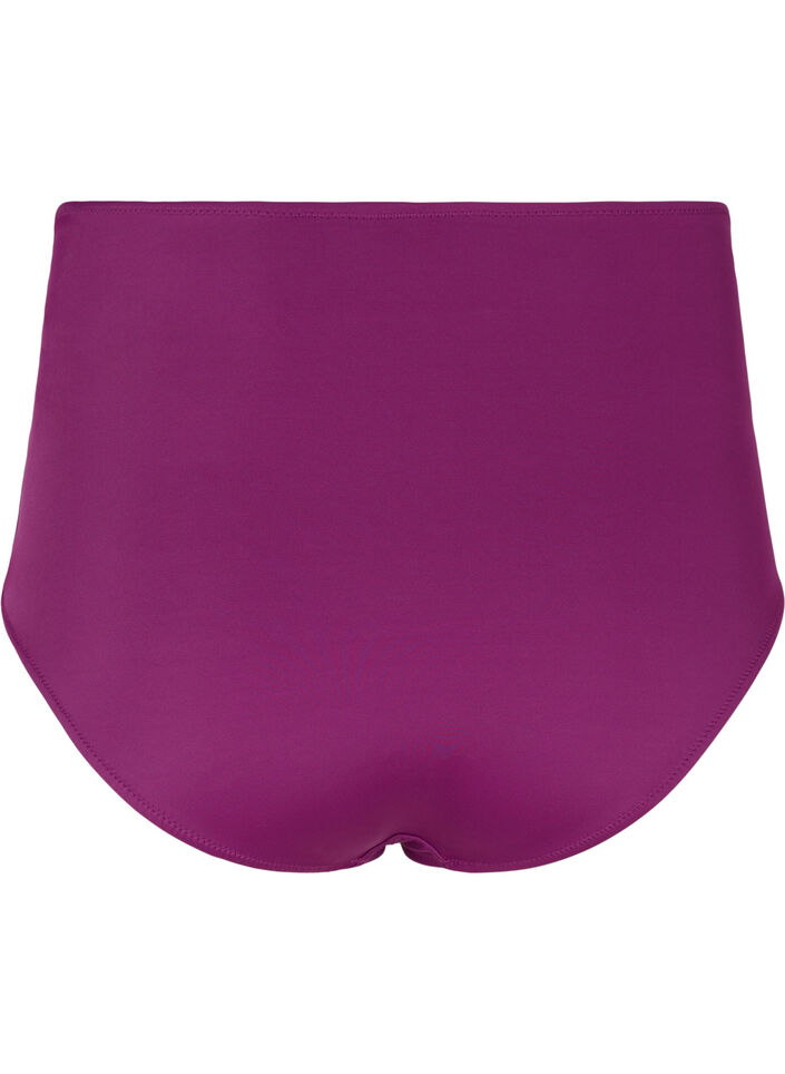 Bikinitruse med høyt liv og draperinger, Dark Purple, Packshot image number 1