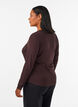 Viskose bluse med blonder og V-hals, Brun, Model image number 2