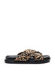 Wide fit - Slip-on sandal med volangkanter, Brun, Packshot image number 0