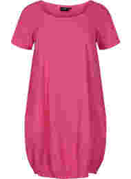 Kortermet kjole i bomull, Beetroot Purple