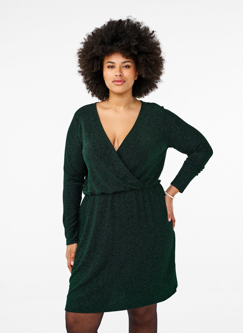 Glitterkjole med sikksakkmønster, Scarab ZigZagShimmer, Model image number 0