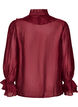Viskosebluse med volanger og lange ermer, R&oslash;d, Packshot image number 1
