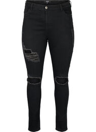Tettsittende jeans med detaljer, Black