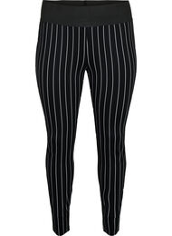Leggings med pinstriper, Black/White Stripes