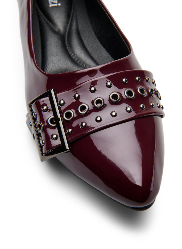 Wide fit - Ballerina med stropp og studs, Decadent Chocolate, Packshot