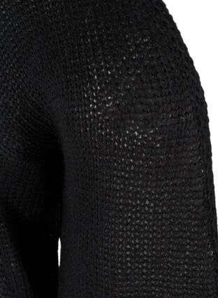 Lang strikket cardigan med glitterkant, Black W Lurex, Packshot image number 2