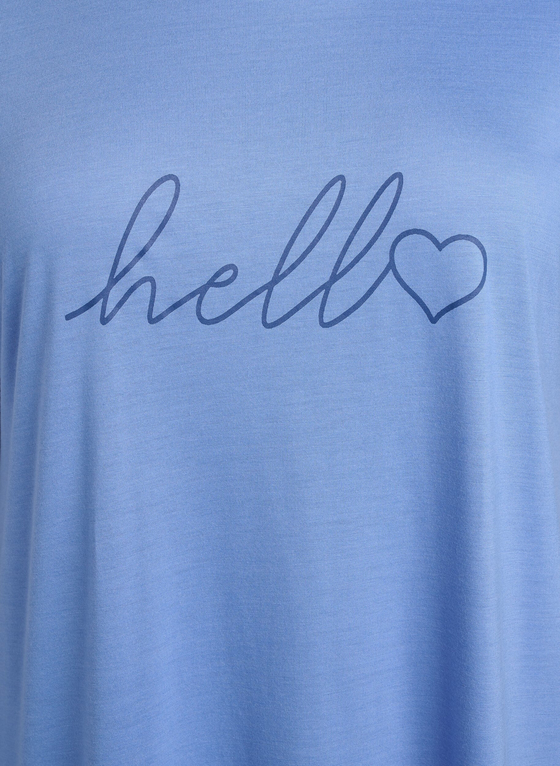 Zizzi Kortermet nattkjole med teksttrykk, , Packshot image number 2