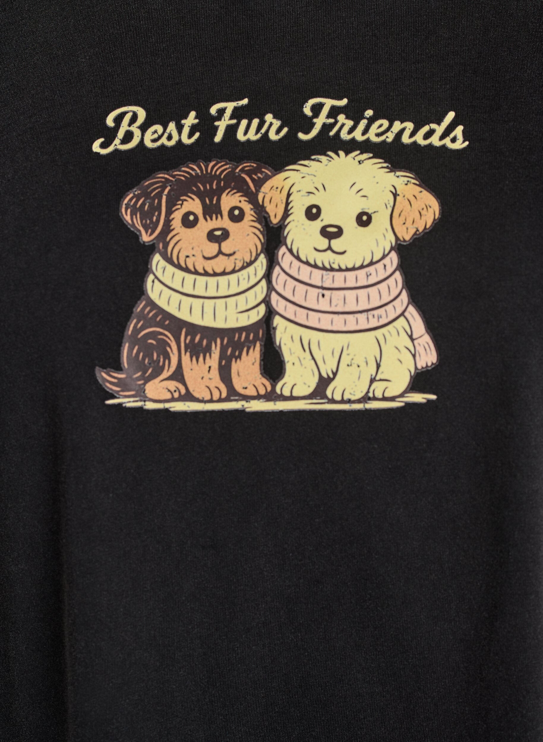 ZizziT-skjorte med hundetrykk og vasket utseende, Gr&aring;, Packshot image number 2
