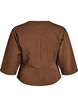 Peplumbluse med albuelange ermer, Brun, Packshot image number 1