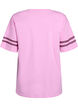 Sporty oversized college T-skjorte, Rosa, Packshot image number 1