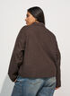 Kort jakke med skjortekrage og glidel&aring;s, Brun, Model image number 2