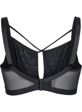 Zizzi Mesh BH med string, Black, Packshot image number 1