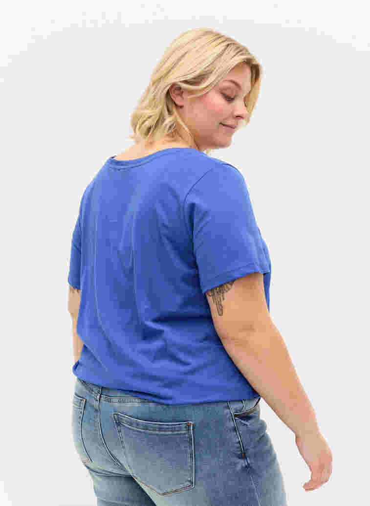 Kortermet T-skjorte med rund hals, Dazzling Blue MB, Model image number 1