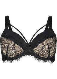 Polstret BH med blonder og snor, Black