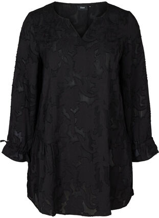 Zizzi Løs tunika med v-hals, Black, Packshot image number 0