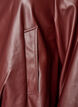 Imitert skinn bomberjakke med en fold med snor, Brun, Packshot image number 3