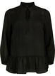 Viskosebluse med peplum, Svart, Packshot image number 0