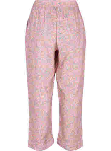 Pysjamasbukser i bomull med blomstermønster, Powder Pink, Packshot image number 1
