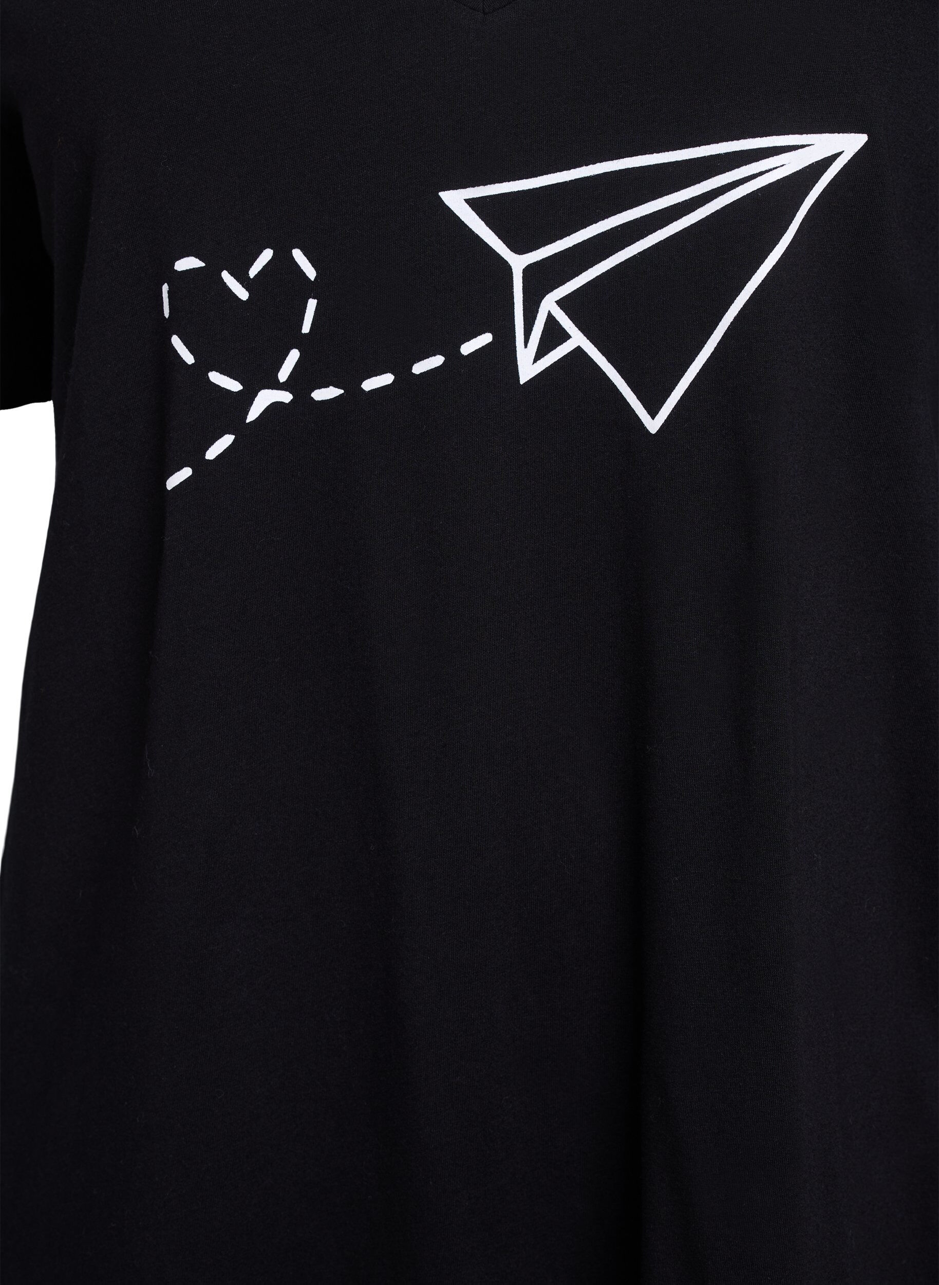 ZizziNattkjole i &oslash;kologisk bomull med V-hals, , Packshot image number 2