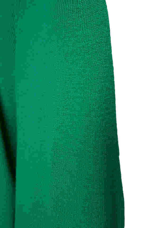Lang strikket cardigan med ballongermer, Mint, Packshot image number 2