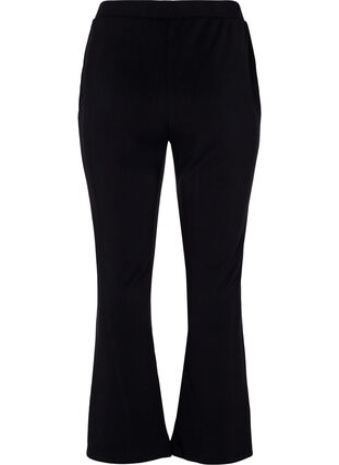 Bukser med utsvingte ben og splitt, Black, Packshot image number 1