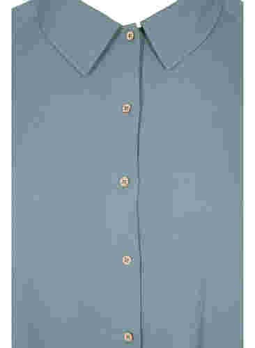 Lang viskoseskjorte med lommer og 3/4-ermer, Balsam Green, Packshot image number 2