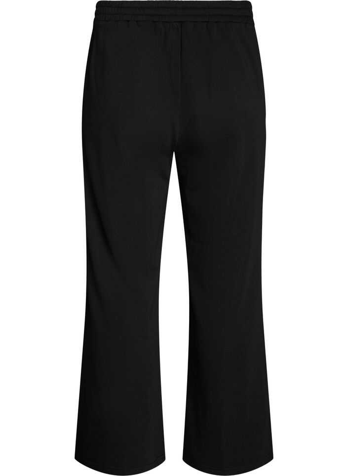 Sweatpants med h&oslash;y midje og vide ben, Svart, Packshot image number 1