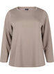 Modalblanding bluse med rund hals, Beige, Packshot image number 0