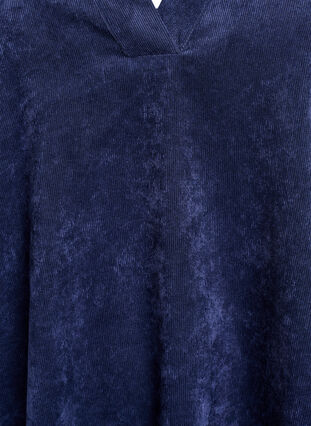 Zizzi Kort fløyelskjole med lange ermer, Peacoat, Packshot image number 2