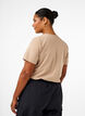 Basic T-skjorte i bomull med rund hals, Beige, Model image number 2