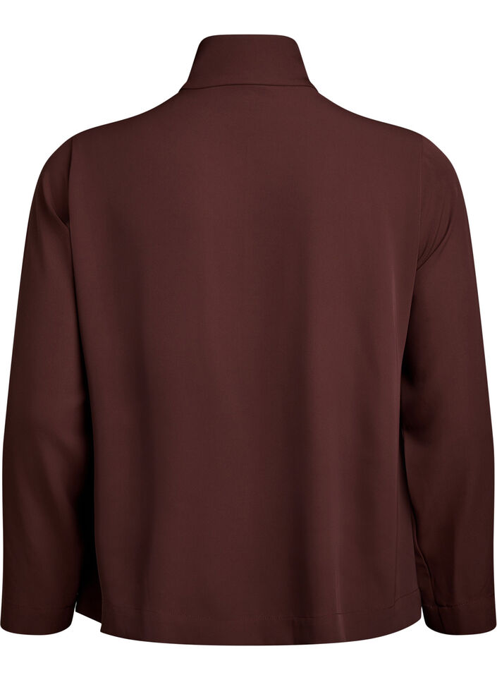 Sporty jakke med glidelås og kule detaljer, Deep Mahogany, Packshot