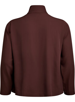 Zizzi Sporty jakke med glidelås og kule detaljer, Deep Mahogany, Packshot image number 1