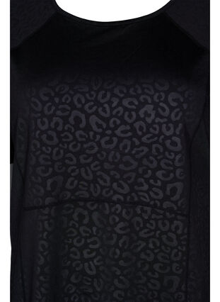 T-skjorte til trening med mønster og mesh, Black, Packshot image number 2