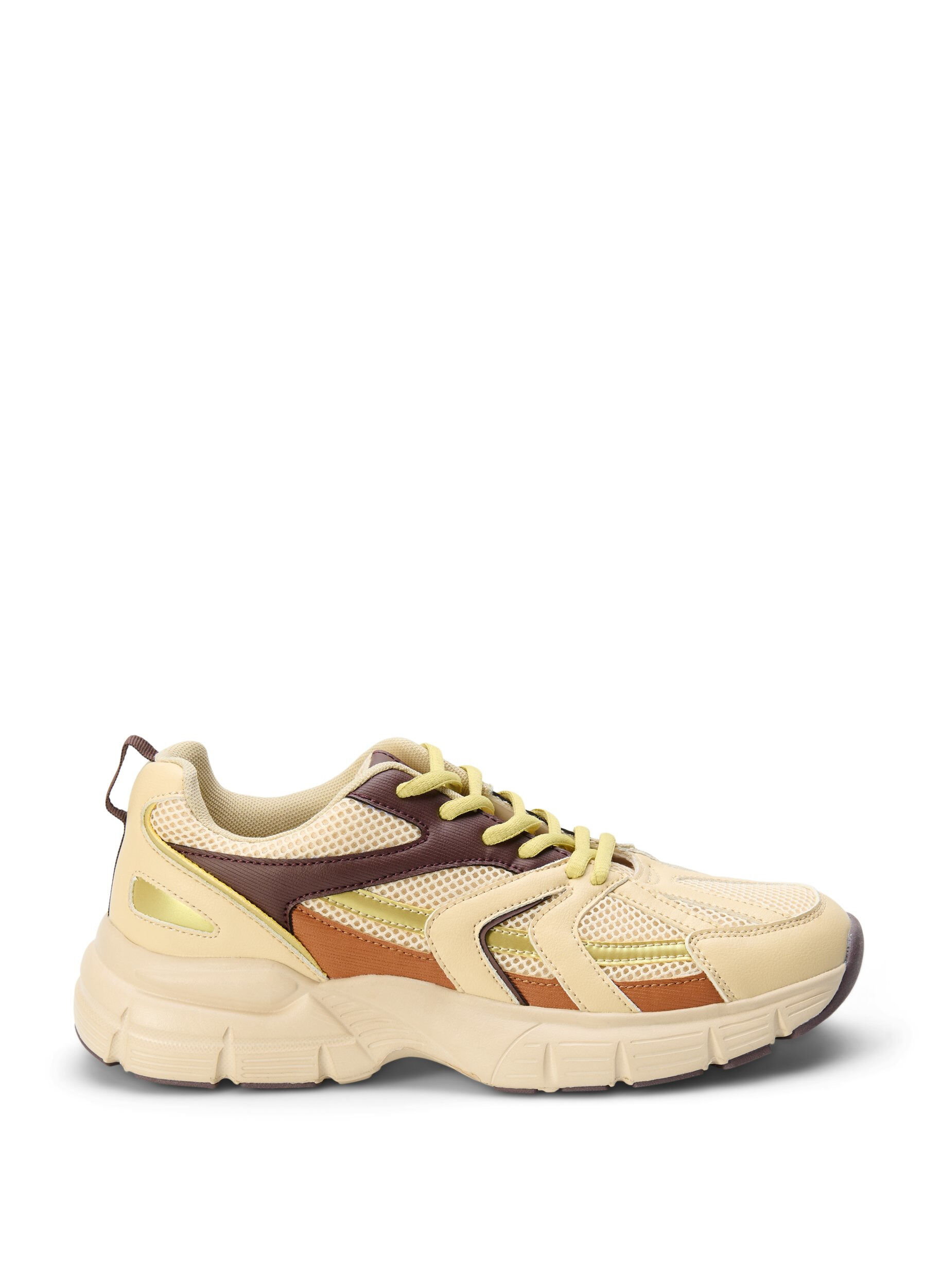 Zizzi Wide fit sneakers, Beige Brown, Packshot image number 0