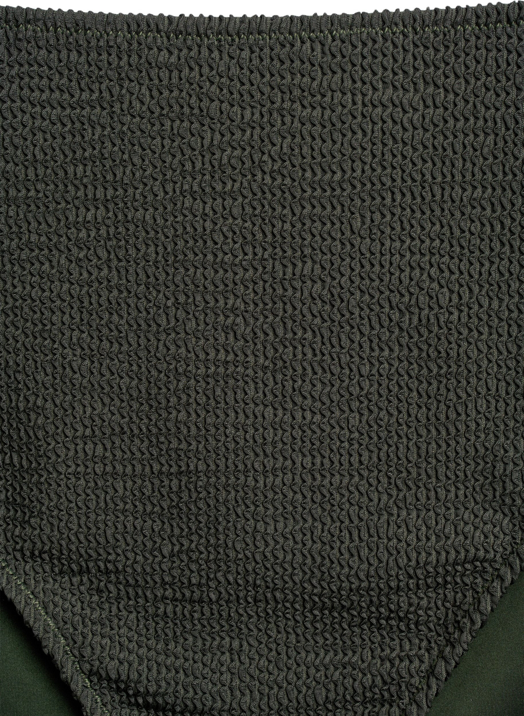 Zizzi Bikiniunderdel med tekstur og h&oslash;y midje, Gr&oslash;nn, Packshot image number 2