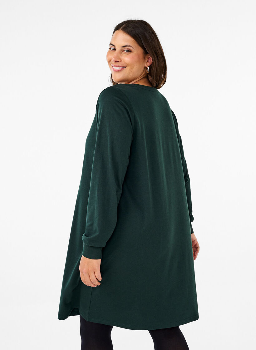 Kort joggekjole med blondedetaljer, Scarab, Model image number 1