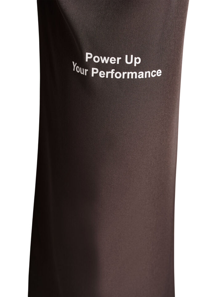 Sporty bukser med h&oslash;y midje og rette ben, Brun, Packshot image number 3